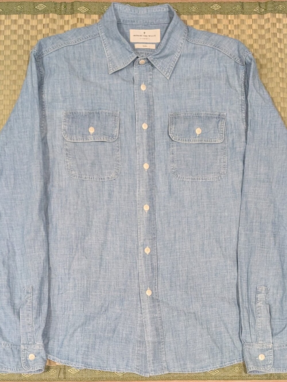 Imogene + Willie Earl Chambray Button Up Shirt Men's Size XL Made in USA
